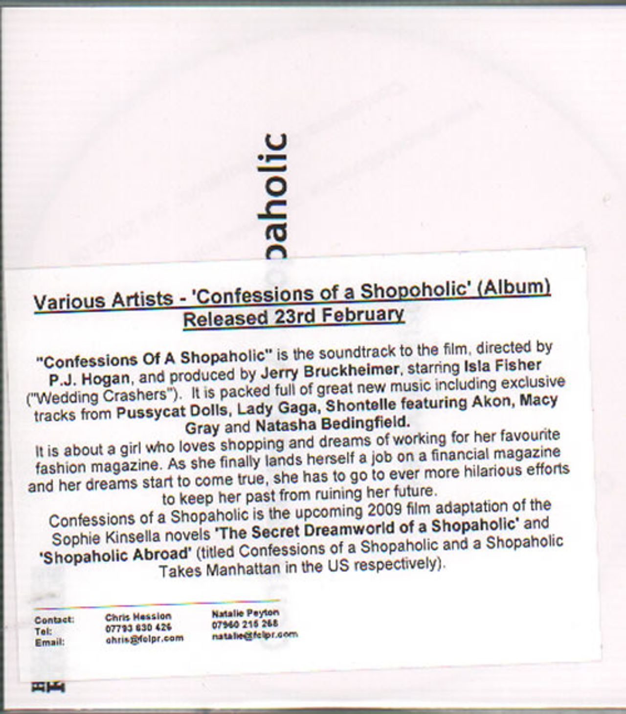 Confessions Of A Shopaholic Soundtrack