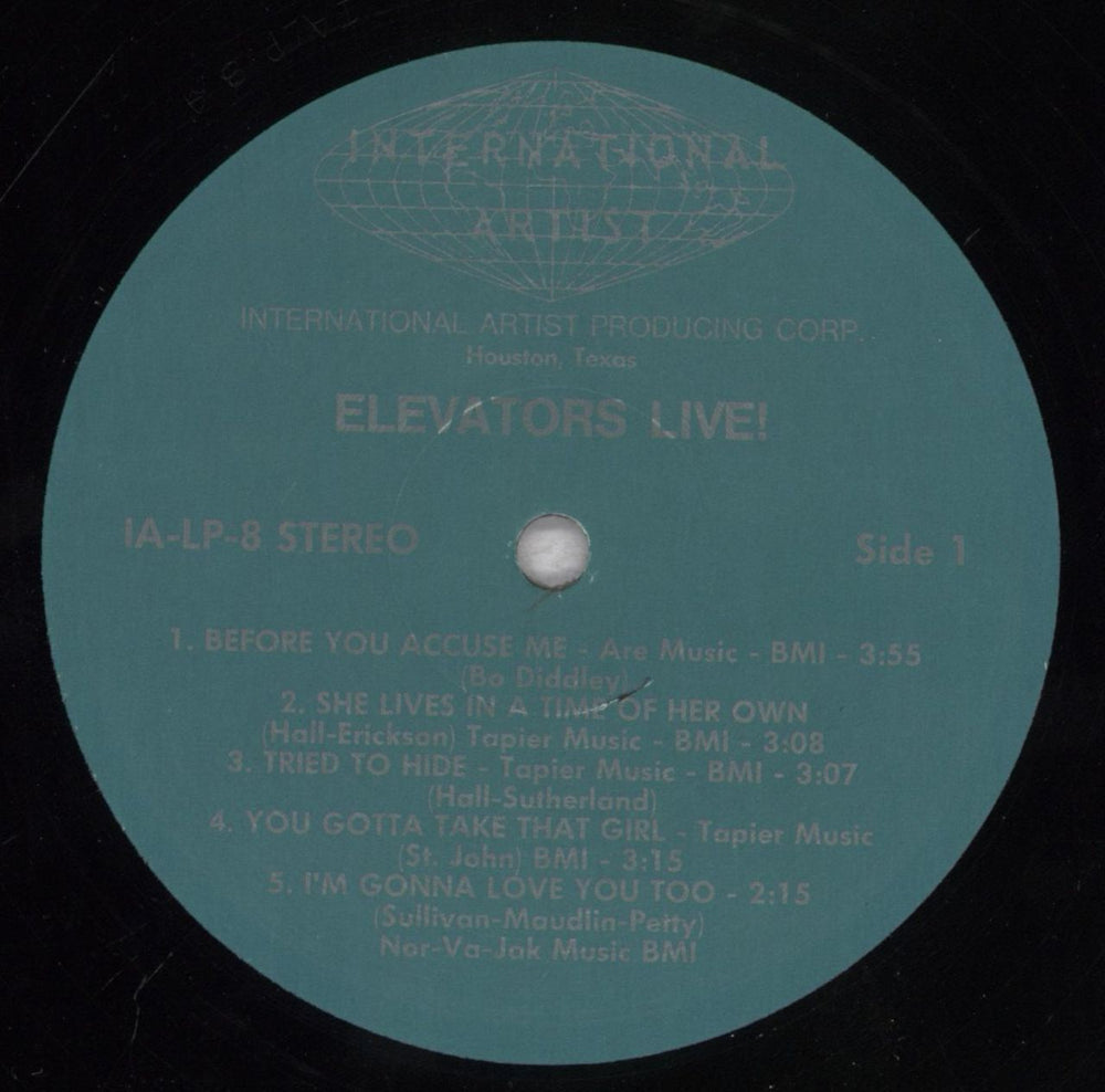 13th Floor Elevators Live US vinyl LP album (LP record) 13FLPLI836028