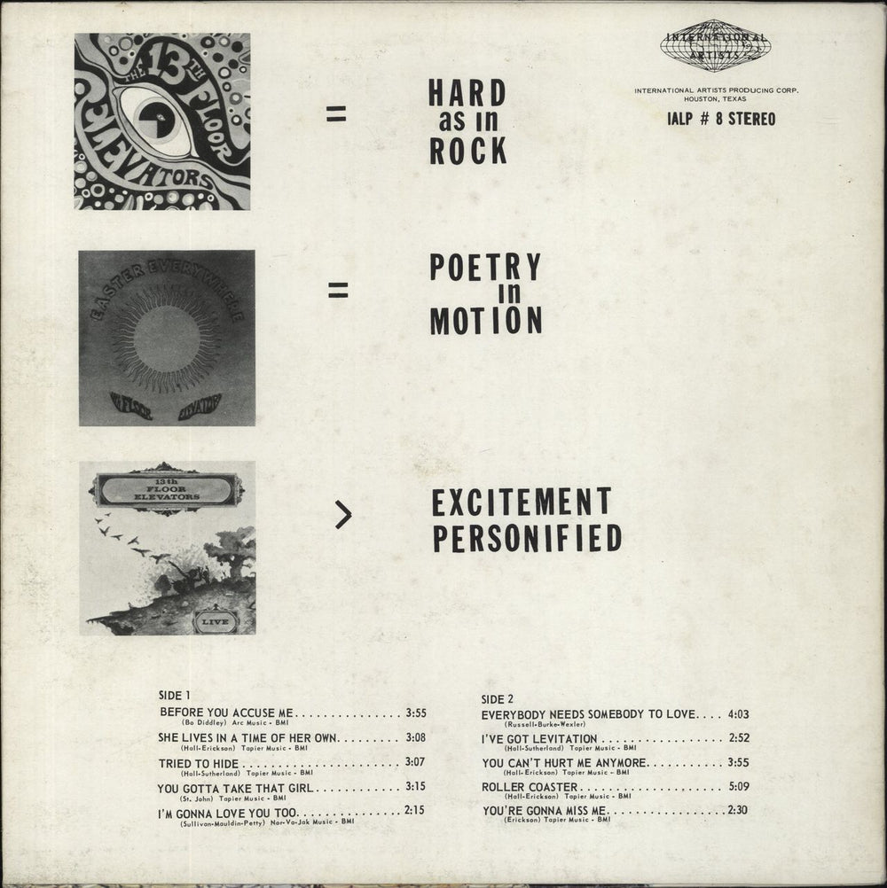 13th Floor Elevators Live US vinyl LP album (LP record)