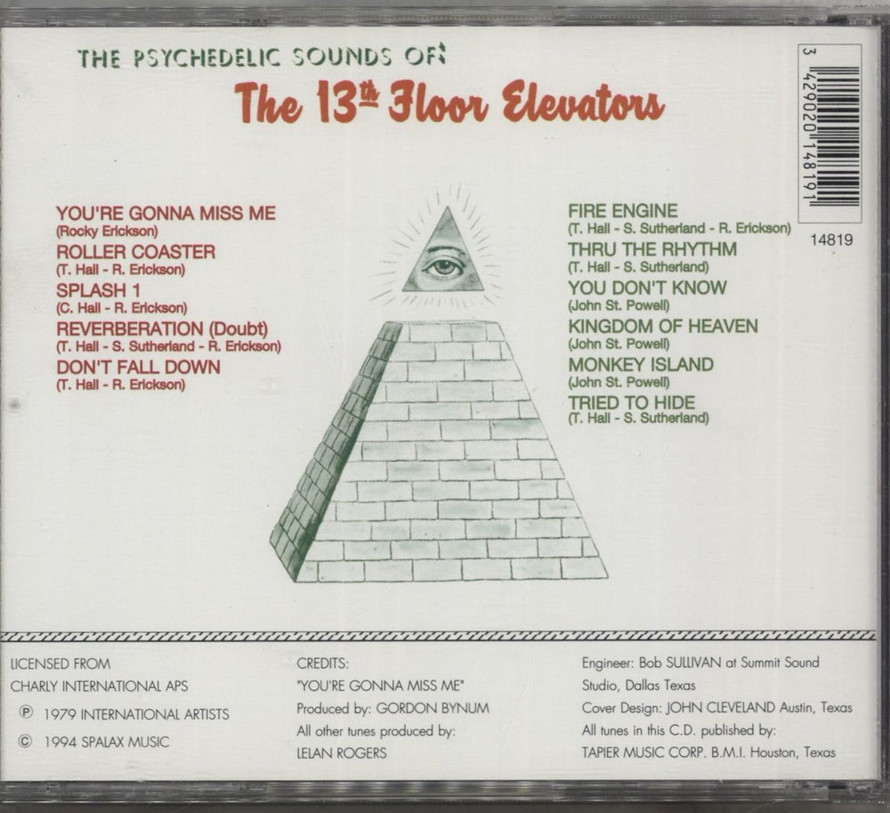 13th Floor Elevators The Psychedelic Sounds Of The 13th Floor Elevators French CD album (CDLP) 3429020148191