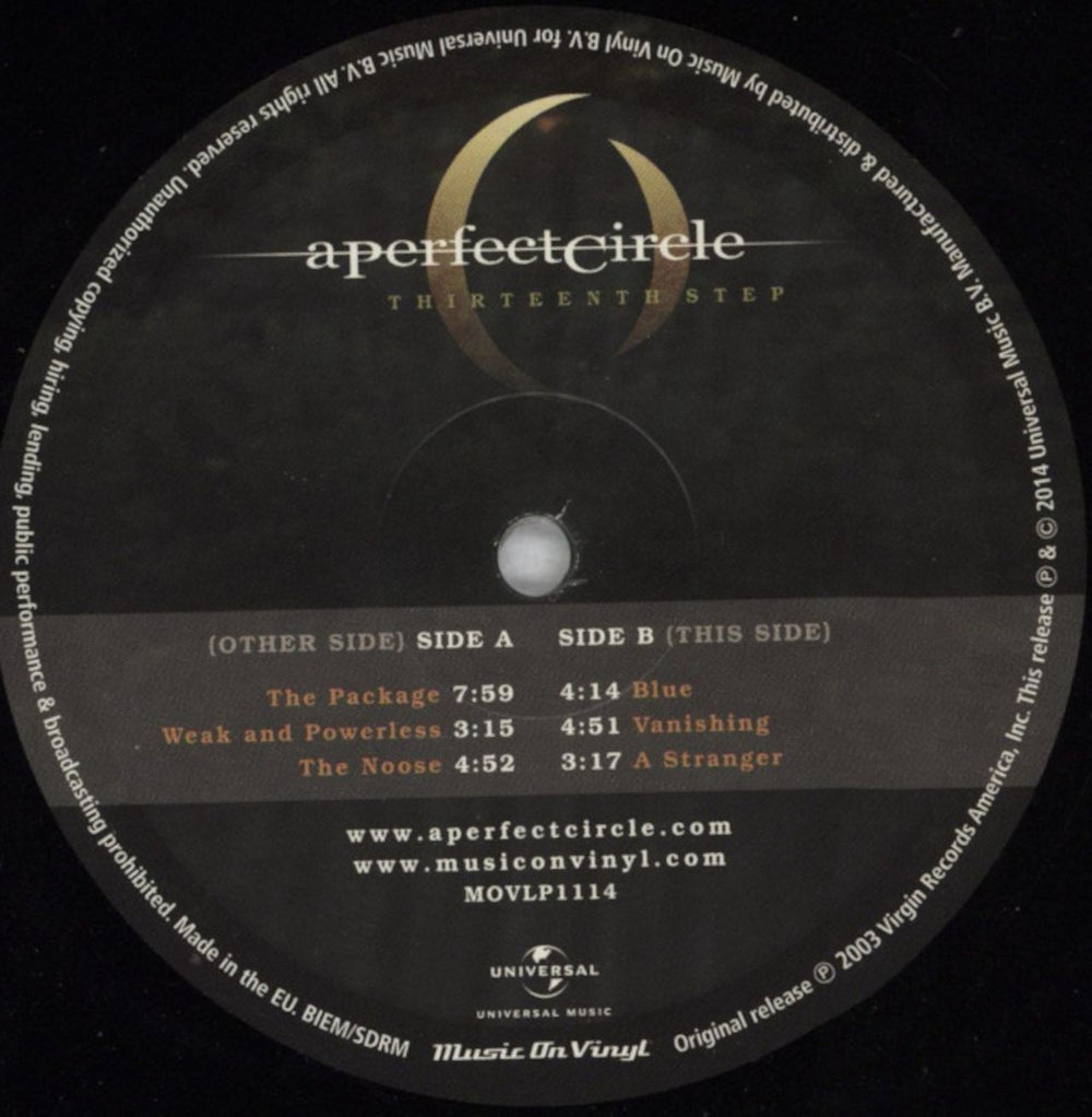 A Perfect Circle Thirteenth Step - 180gram UK 2-LP vinyl record set (Double LP Album) PFC2LTH792642