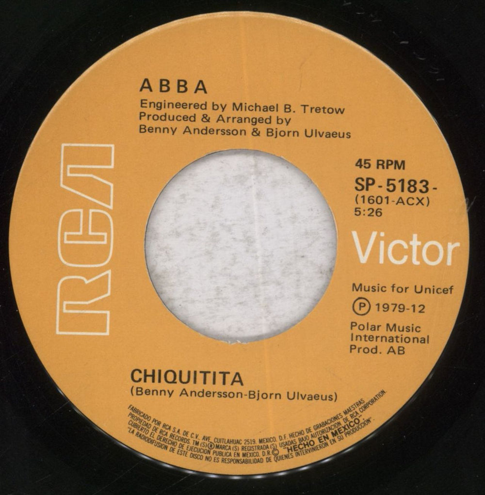 Abba Chiquitita Mexican 7" vinyl single (7 inch record / 45) ABB07CH83079