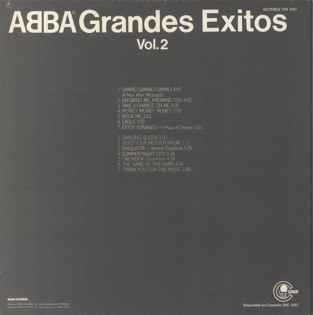 Abba Grandes Exitos Vol. 2 Spanish vinyl LP album (LP record)