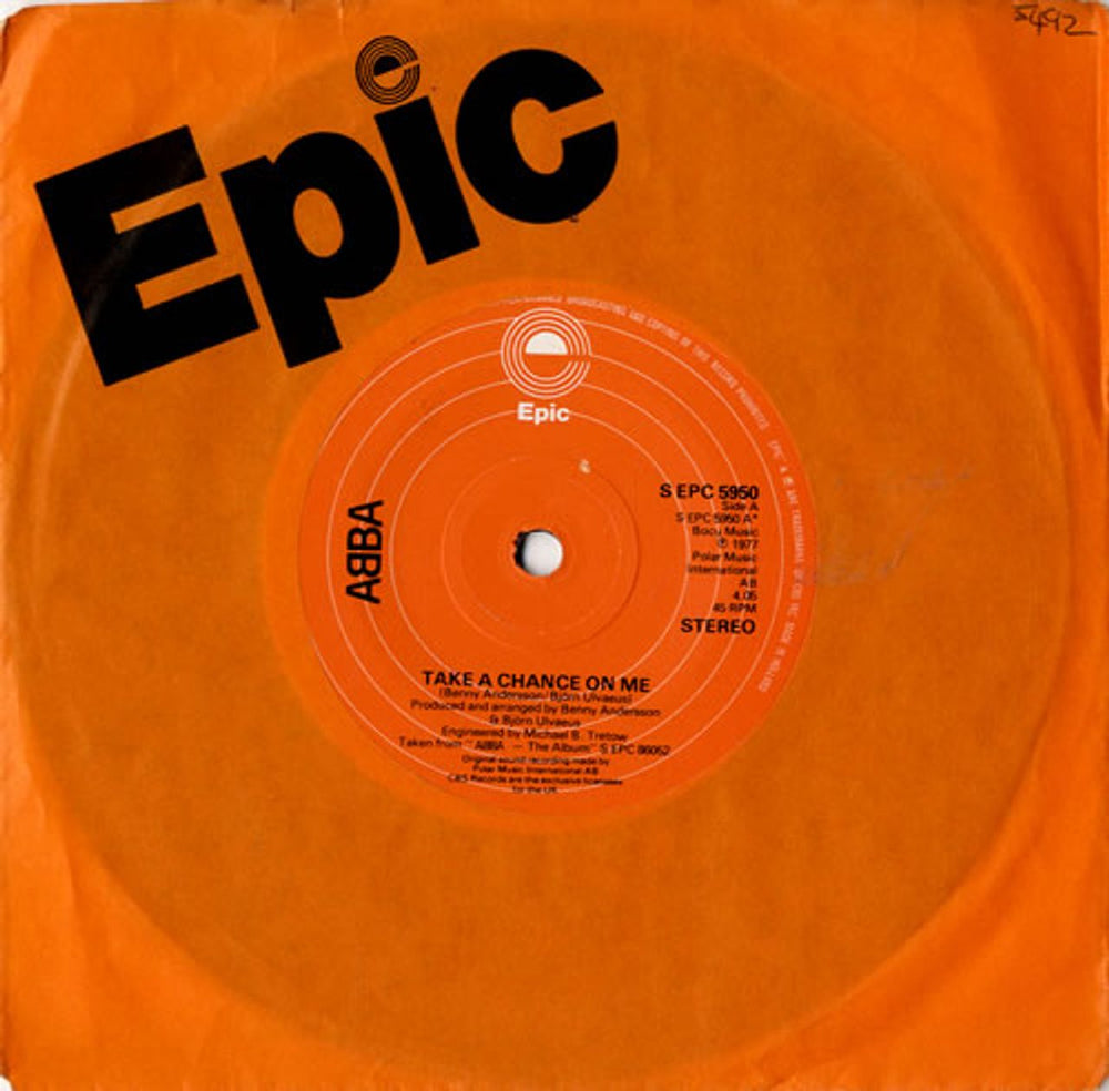 Abba Take A Chance On Me - Solid Dutch 7" vinyl single (7 inch record / 45) SEPC5950