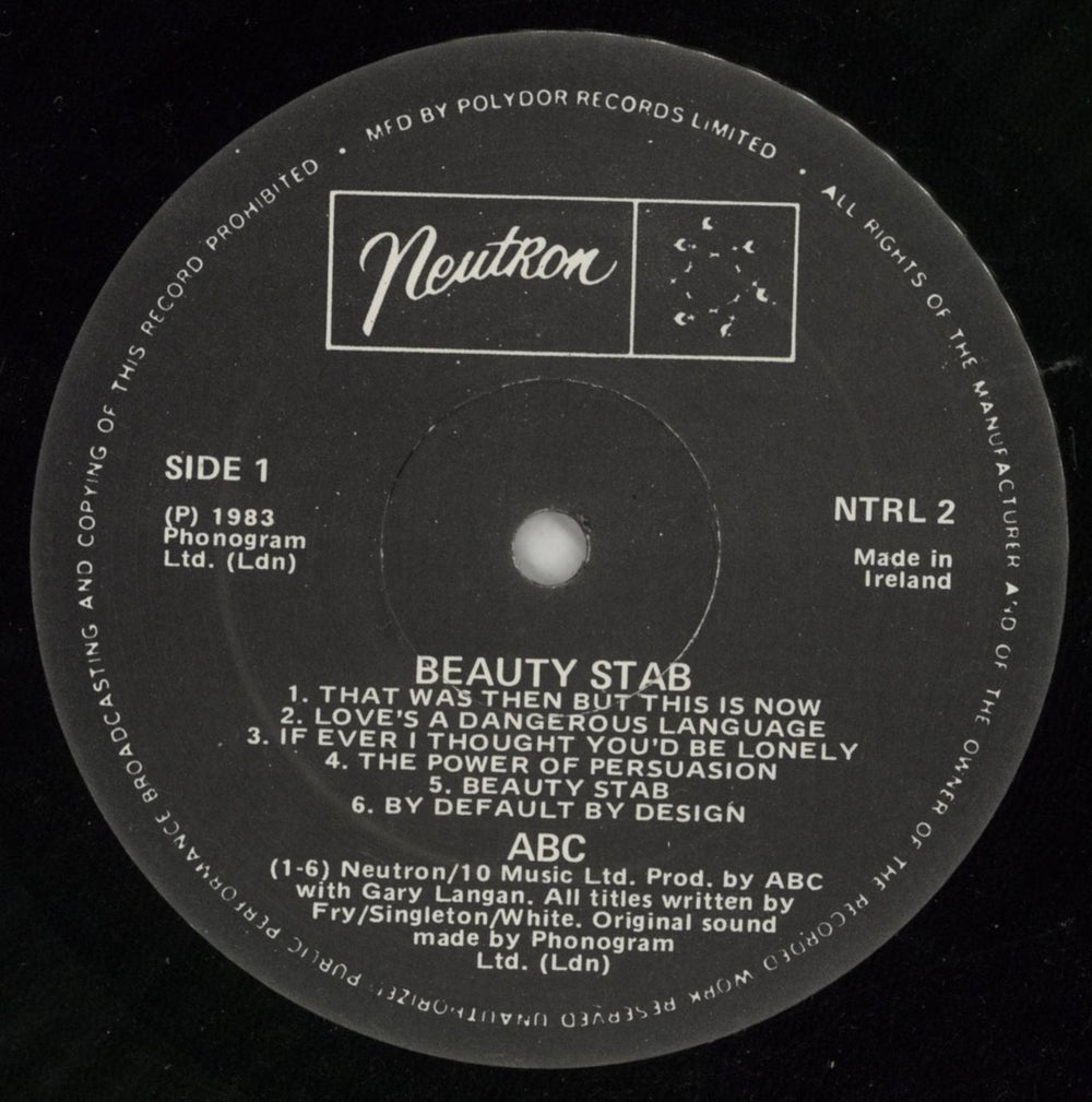 ABC Beauty Stab Irish vinyl LP album (LP record) ABCLPBE867127