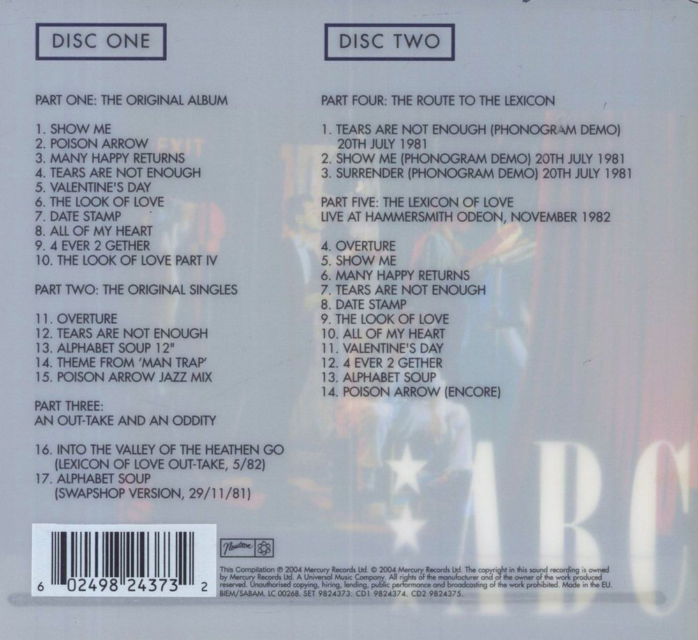 ABC Lexicon Of Love - Sealed UK 2 CD album set (Double CD) 602498243732