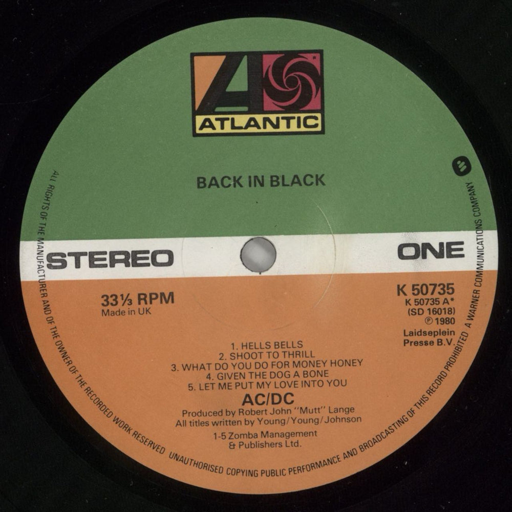 AC/DC Back In Black - 1st - VG UK vinyl LP album (LP record) ACDLPBA776582
