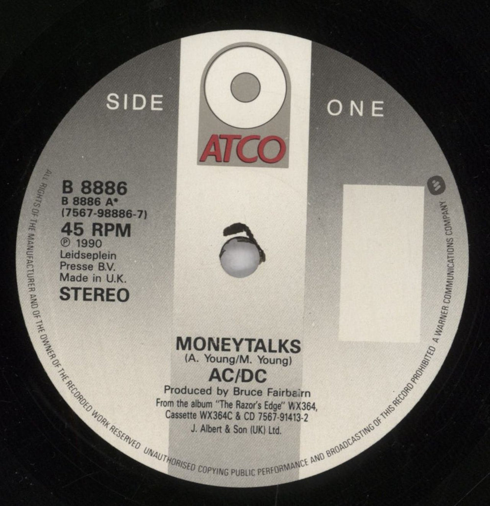 AC/DC Money Talks - EX UK 7" vinyl single (7 inch record / 45) ACD07MO842211