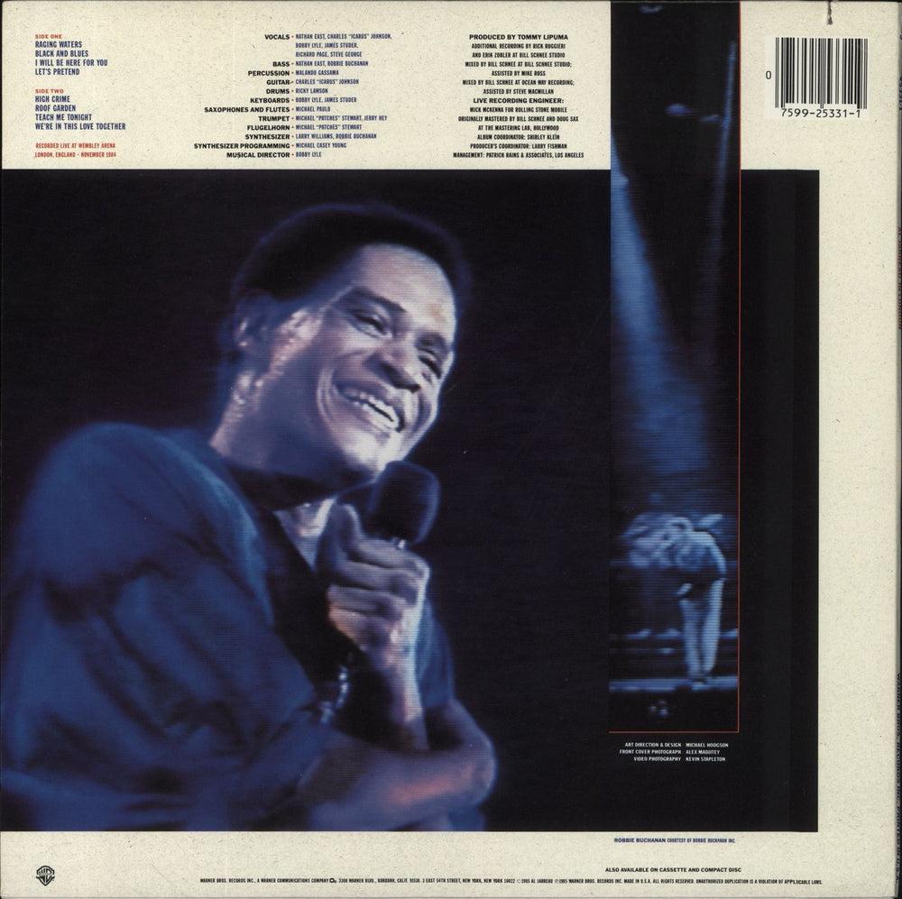Al Jarreau In London + Insert US vinyl LP album (LP record) 075992533119