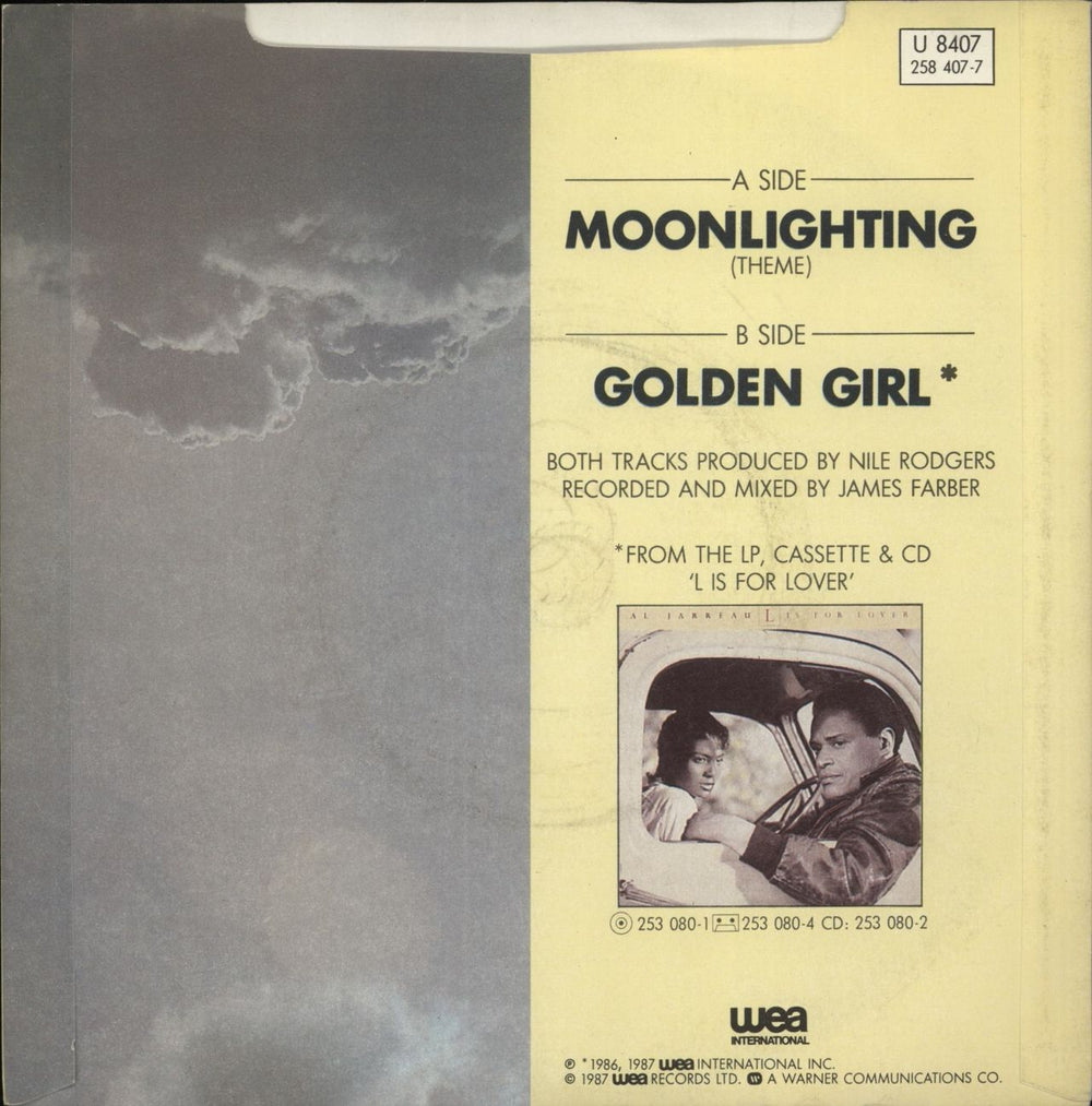 Al Jarreau Moonlighting (Theme) UK 7" vinyl single (7 inch record / 45) 042286801070
