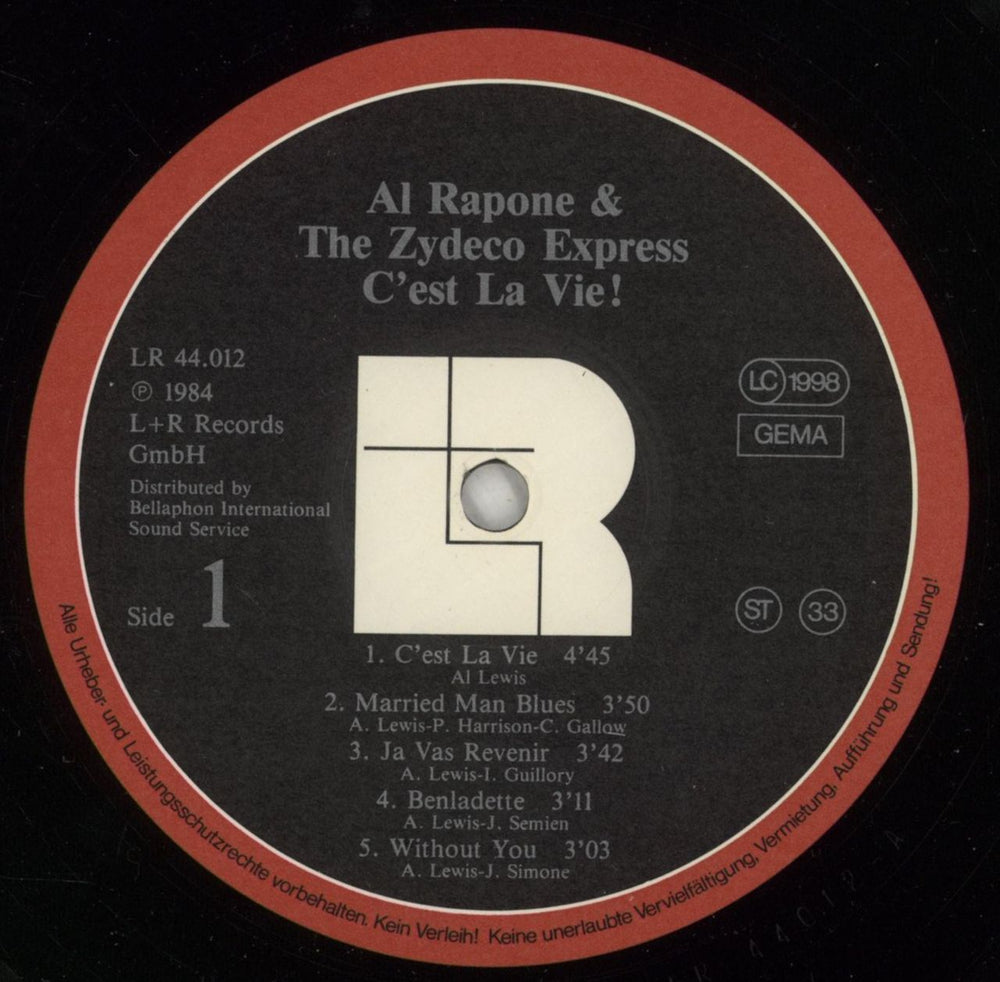 Al Rapone C'est La Vie! German vinyl LP album (LP record) A5CLPCE869984