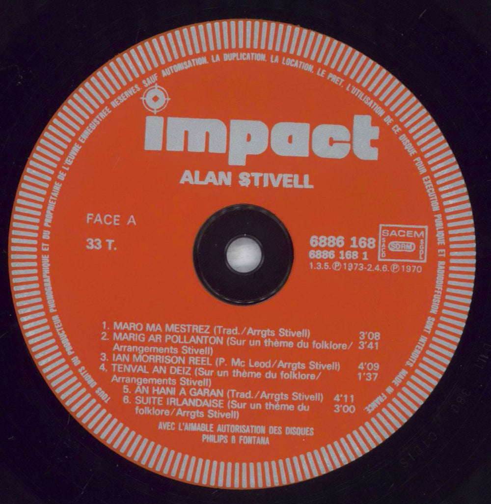 Alan Stivell Alan Stivell French vinyl LP album (LP record) ASVLPAL833254