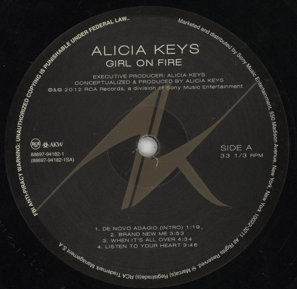 Alicia Keys Girl On Fire - EX UK vinyl LP album (LP record) AKYLPGI852768