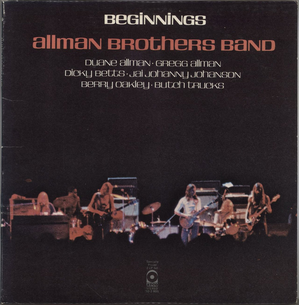 Allman Brothers Band Beginnings - EX US 2-LP vinyl record set (Double LP Album) SD2-805