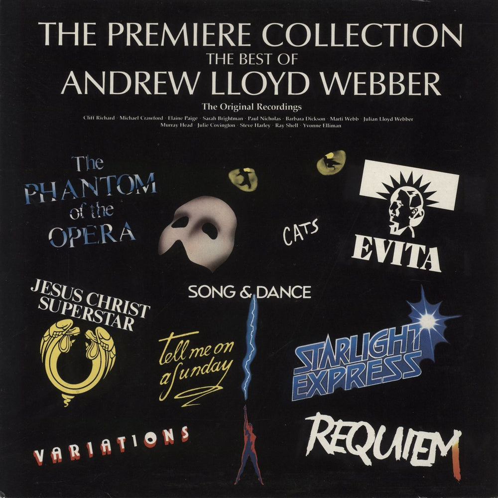 Andrew Lloyd Webber The Premiere Collection + PR Sheet UK vinyl LP album (LP record) ALWTV1