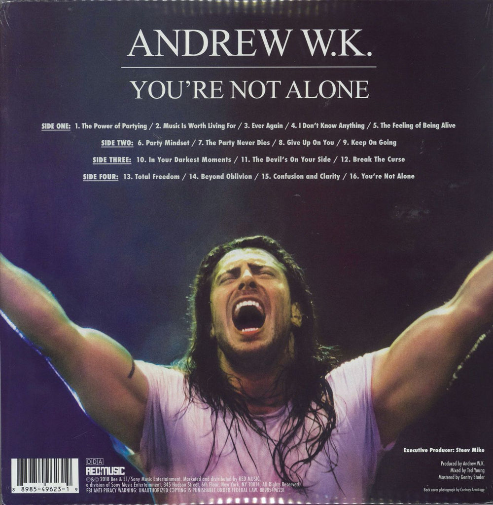 Andrew W.K. You're Not Alone - 180g - Green and Blue Vinyl - Sealed US 2-LP vinyl record set (Double LP Album) 889854962319