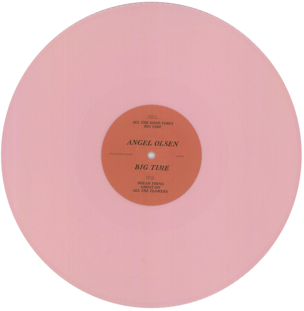 Angel Olsen Big Time - Opaque Pink Vinyl + Autographed Print UK 2-LP vinyl record set (Double LP Album) O4L2LBI834144