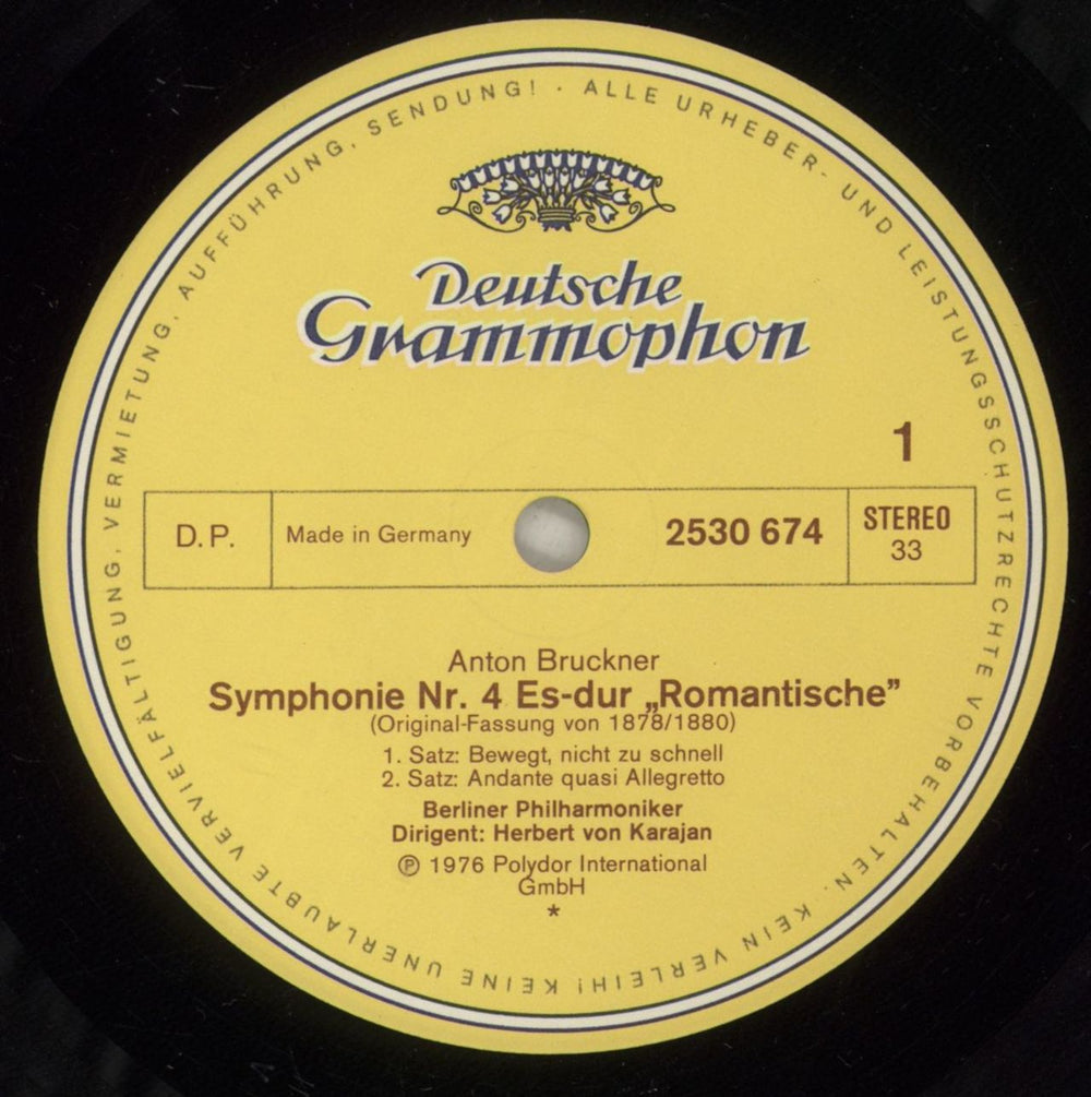 Anton Bruckner Bruckner: Symphony No. 4 "Romantic" German vinyl LP album (LP record) B1PLPBR879465