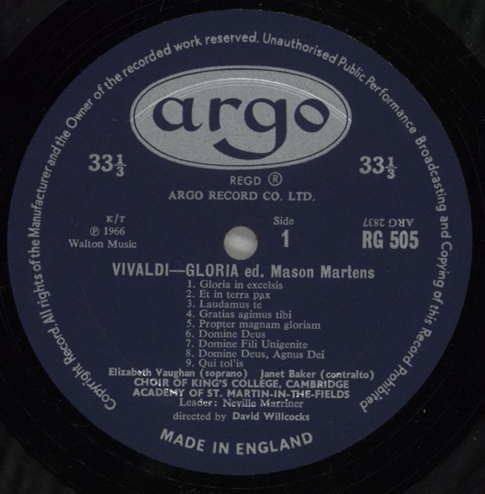 Antonio Vivaldi Gloria / Magnificat UK vinyl LP album (LP record) VI2LPGL875454