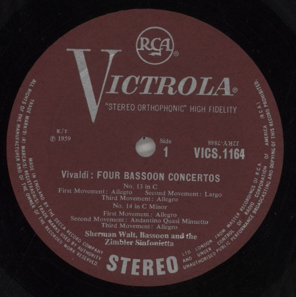 Antonio Vivaldi Vivaldi: 4 Bassoon Concertos UK vinyl LP album (LP record) VI2LPVI858472