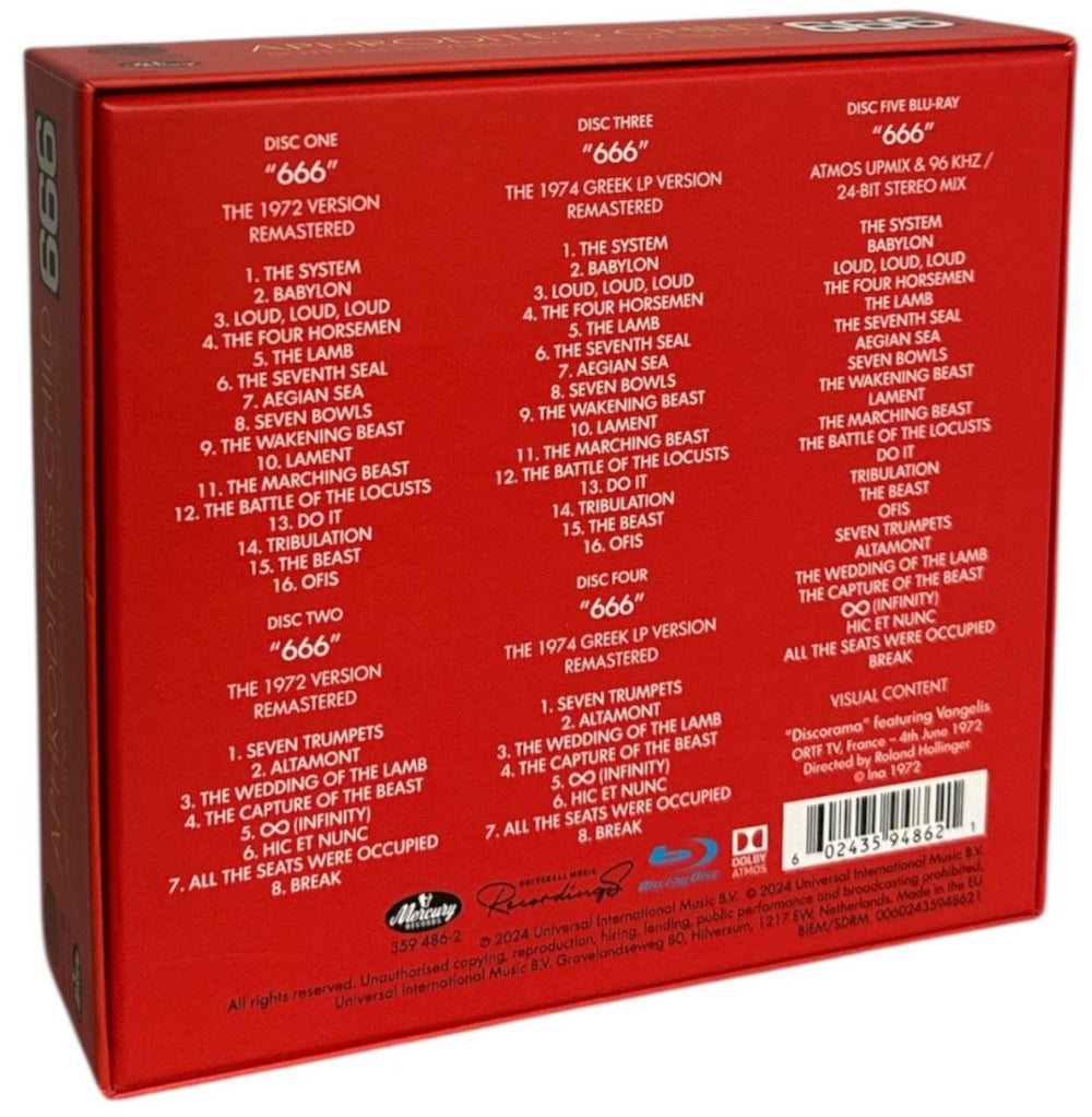 Aphrodite's Child 666 (The Apocalypse Of John, 13/18) - 4CD/Blu-Ray Dolby Atmos UK CD Album Box Set 602435948621