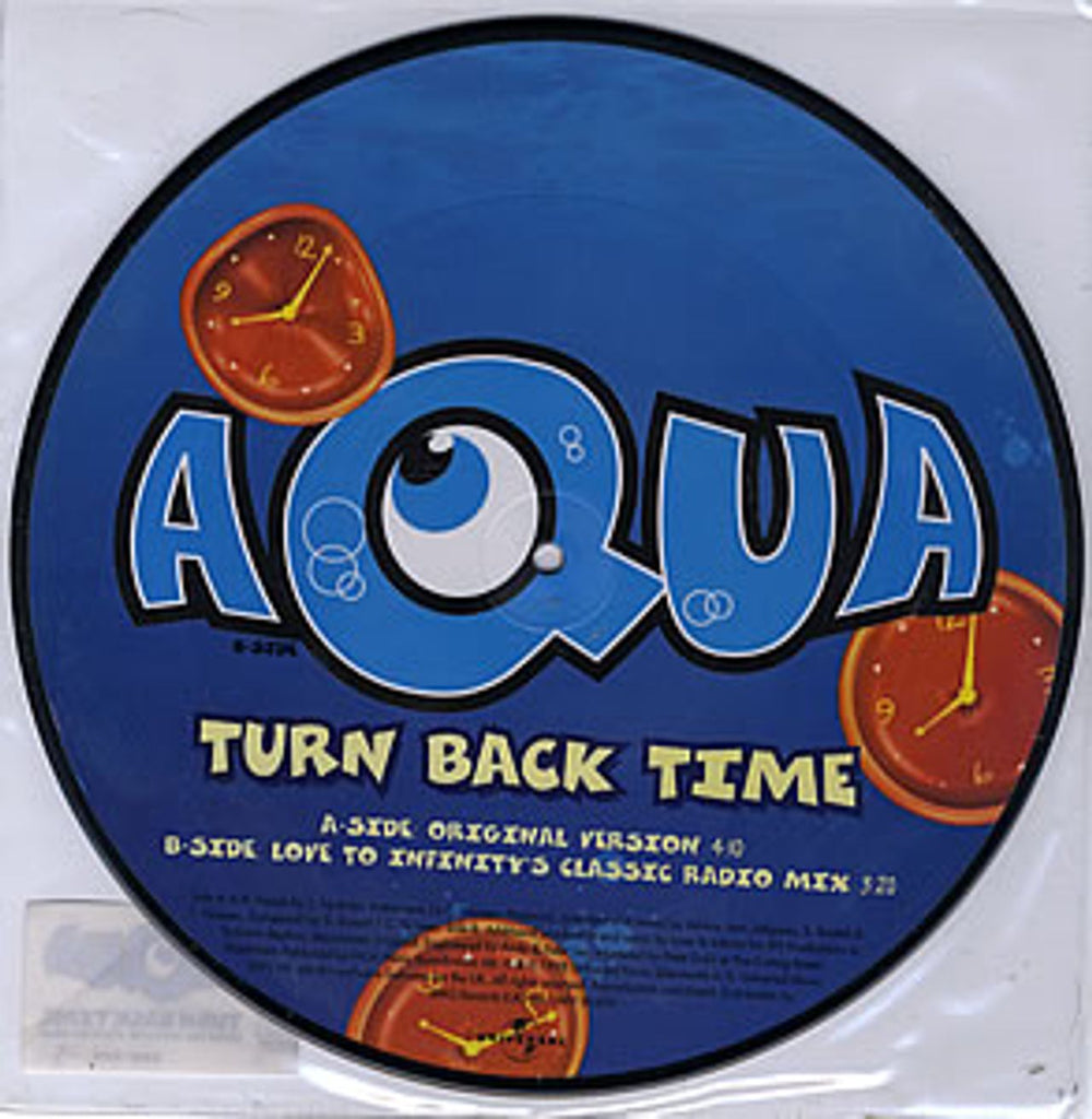 Aqua Turn Back Time UK 10" Vinyl Picture Disc (10 inch Record Single) AQU1PTU119663