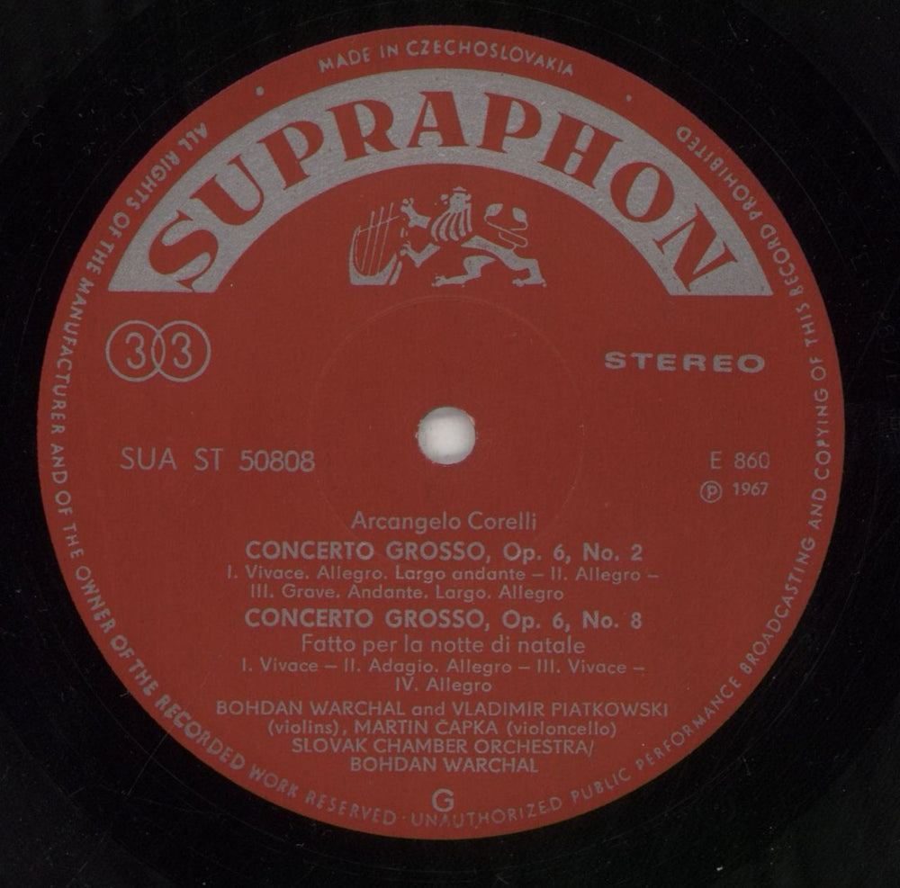 Arcangelo Corelli Corelli: Concerti Grossi 5/9/2/8 Czech vinyl LP album (LP record) A3CLPCO850163