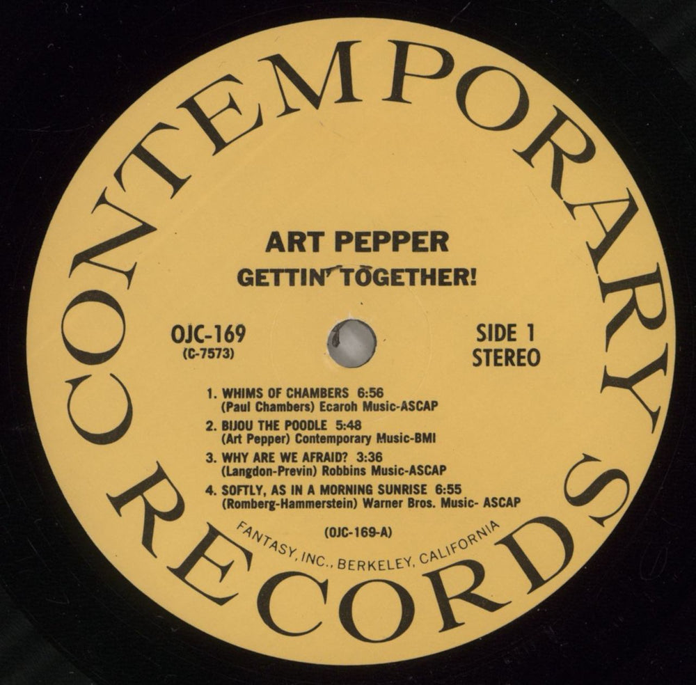 Art Pepper Gettin' Together! - Opened shrink with Sticker US vinyl LP album (LP record) A/PLPGE875397