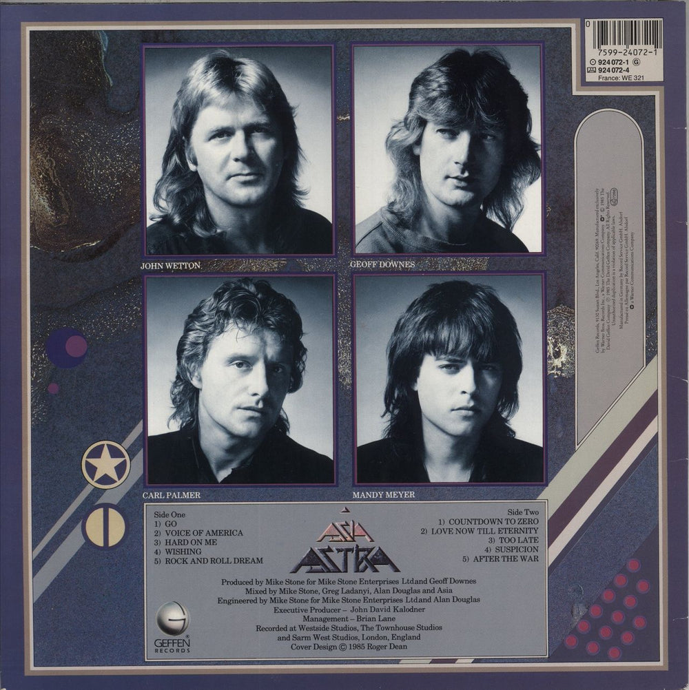 Asia Astra German vinyl LP album (LP record) 075992407212