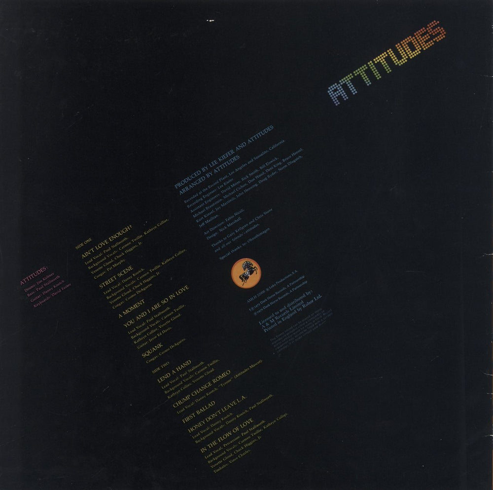 Attitudes Attitudes UK vinyl LP album (LP record)