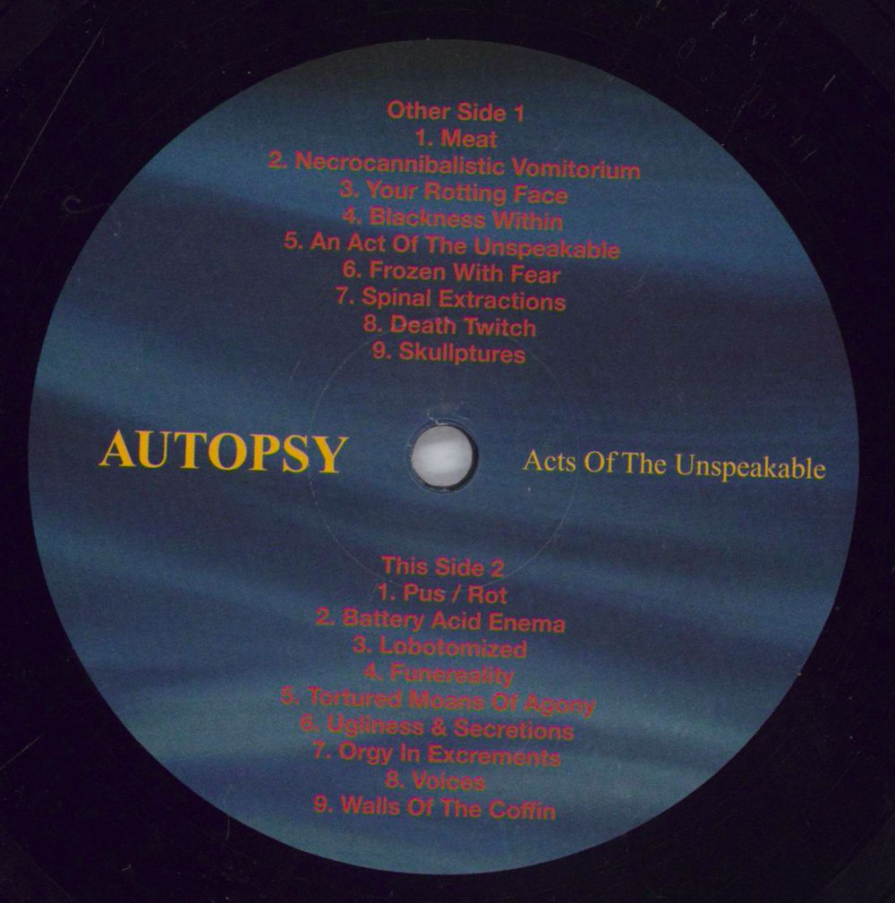 Autopsy Acts Of The Unspeakable German vinyl LP album (LP record) A6SLPAC833332