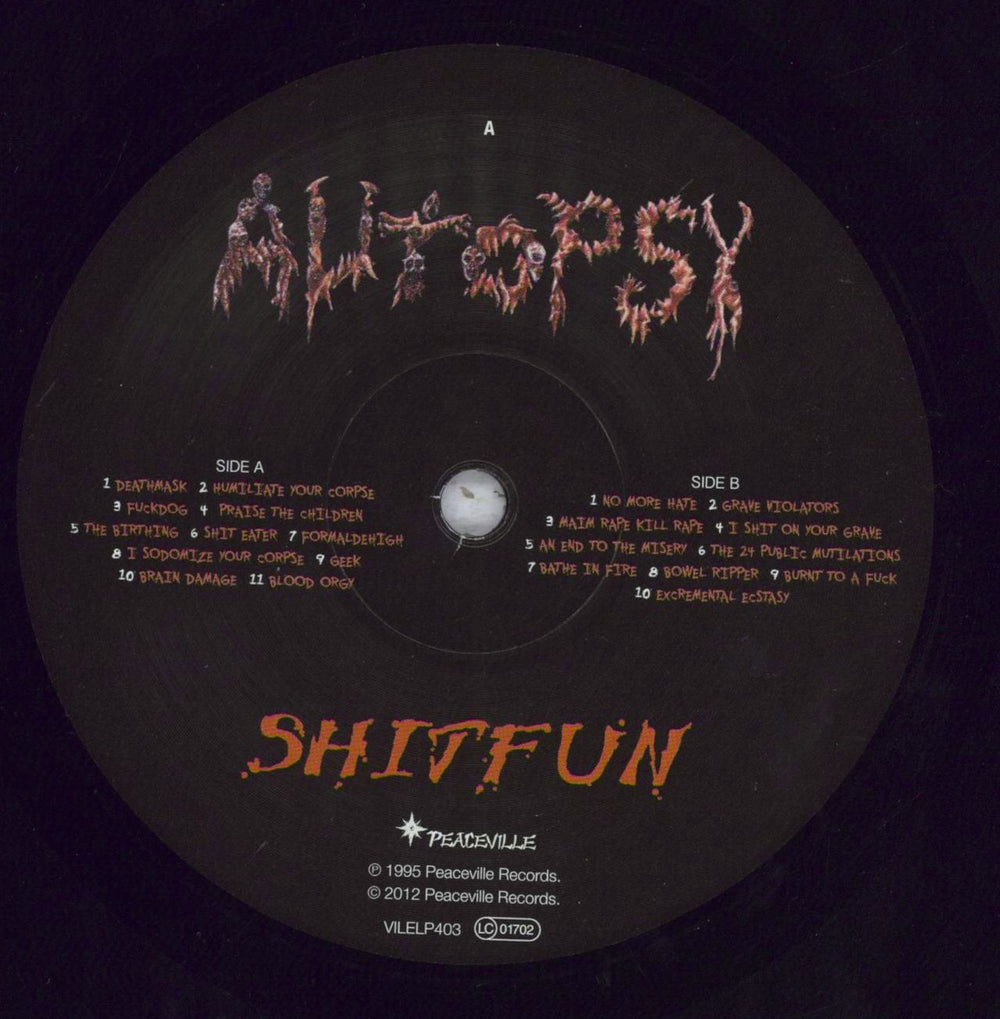 Autopsy Shitfun UK vinyl LP album (LP record) A6SLPSH833124