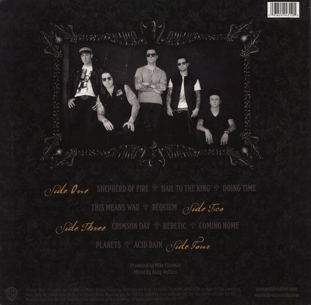 Avenged Sevenfold Hail To The King - 180g Vinyl - EX UK 2-LP vinyl record set (Double LP Album) 093624943105