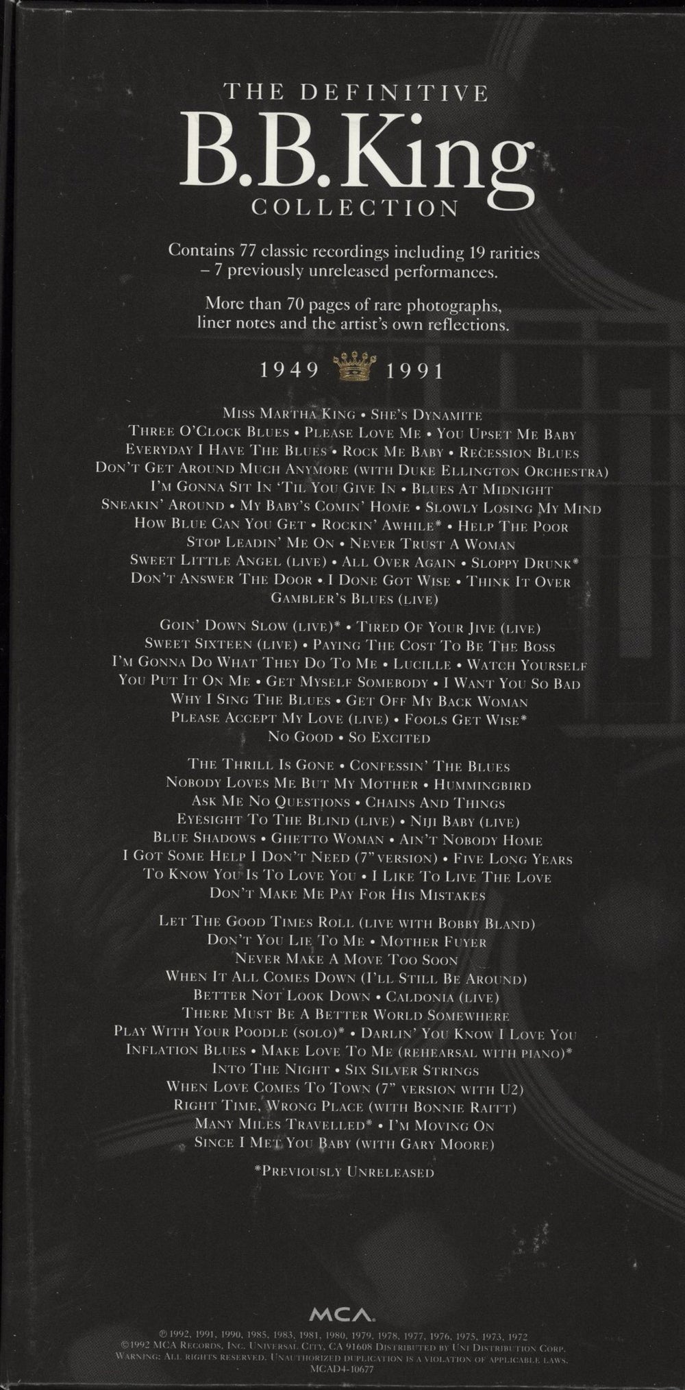 B B King King Of The Blues US CD Album Box Set 008811067724