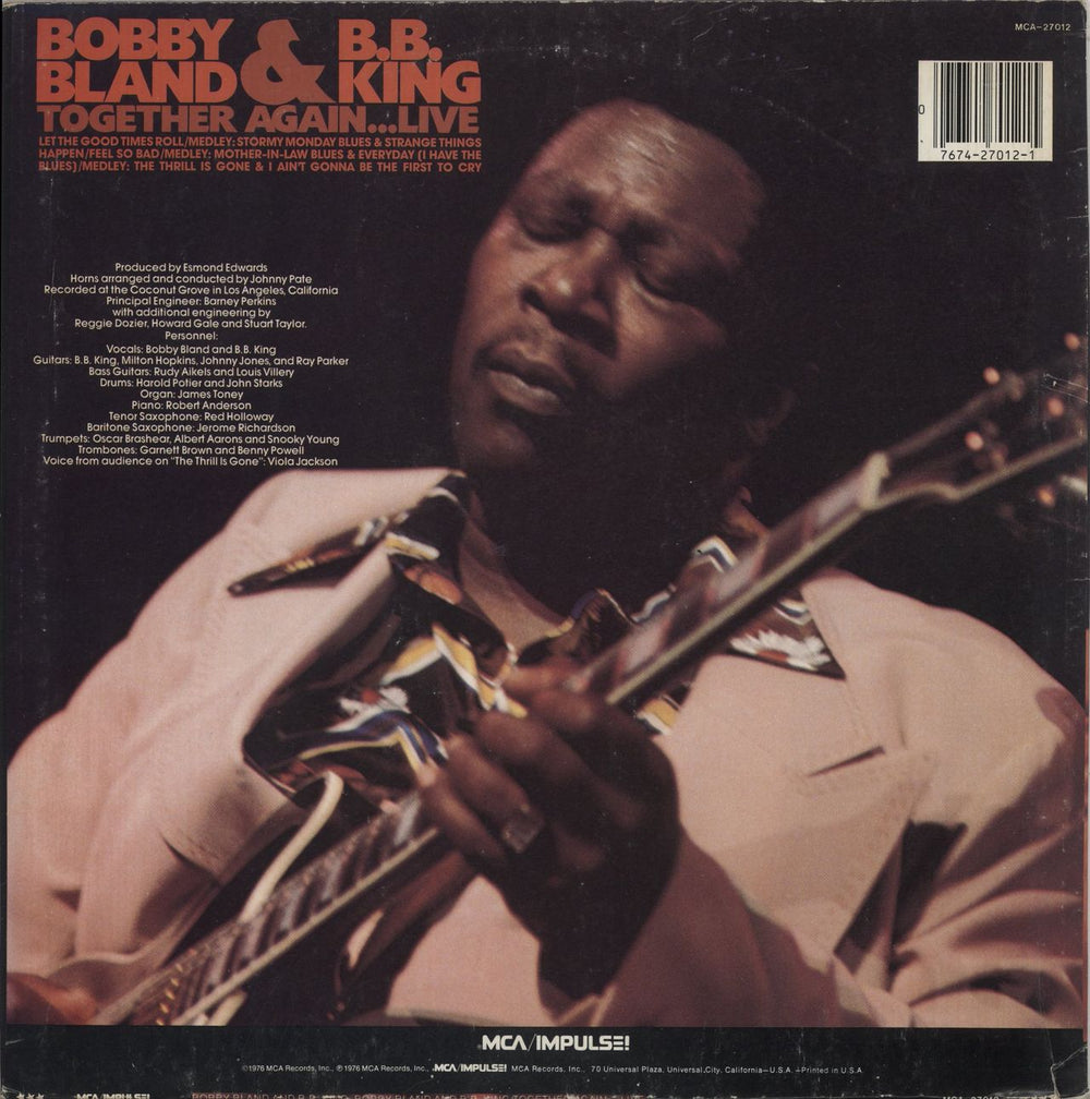 B B King Together Again... Live US vinyl LP album (LP record) 076742701215