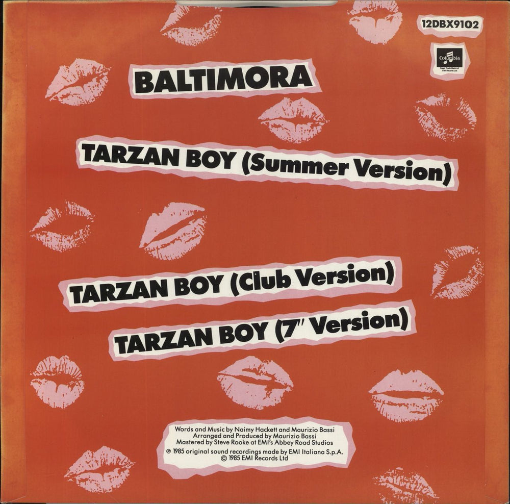 Baltimora Tarzan Boy UK 12" vinyl single (12 inch record / Maxi-single)
