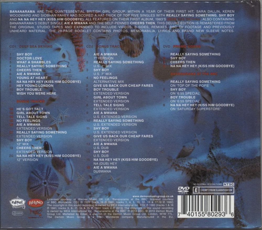 Bananarama Deep Sea Skiving - Deluxe Edition UK 3-disc CD/DVD Set 740155802936