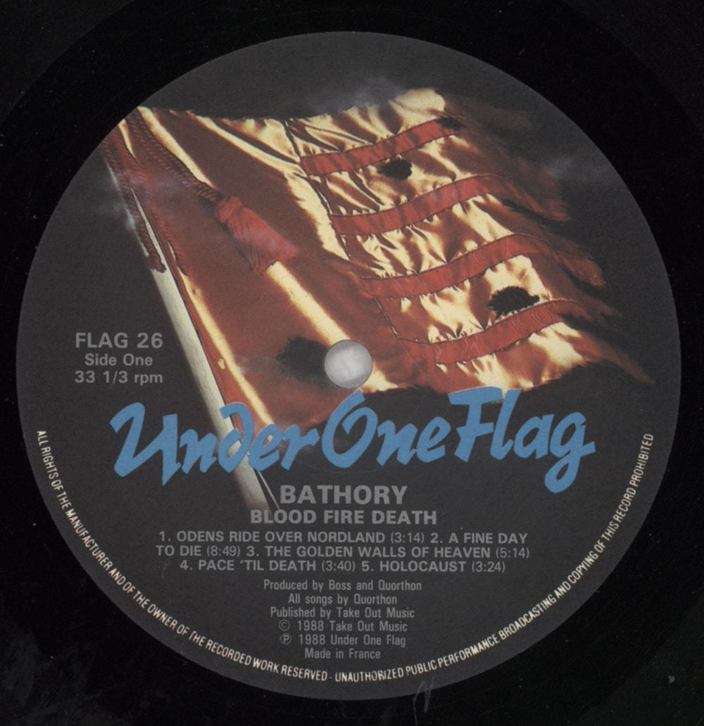 Bathory Blood Fire Death - EX UK vinyl LP album (LP record) E07LPBL586079