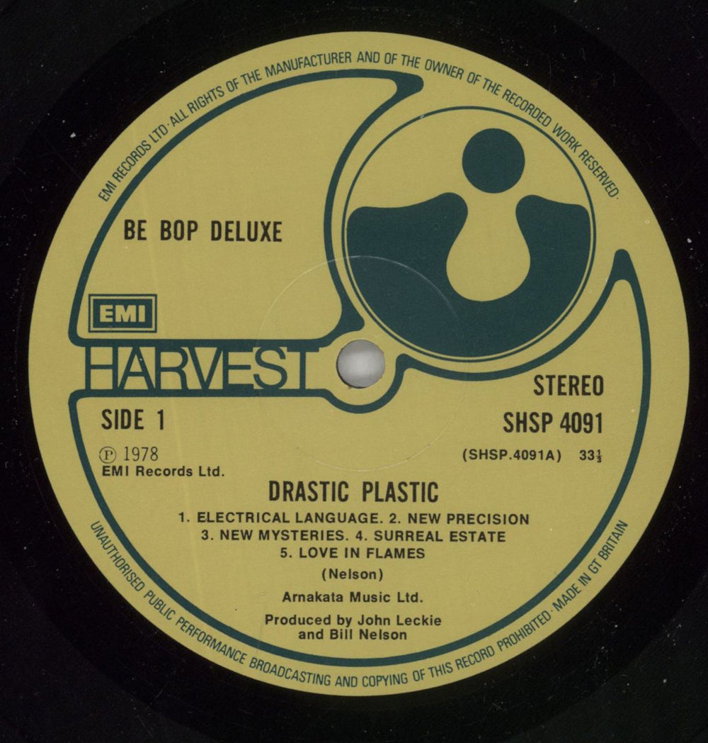 Be Bop Deluxe Drastic Plastic UK vinyl LP album (LP record) BEPLPDR251821