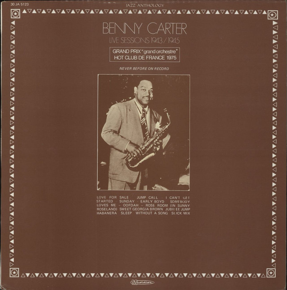 Benny Carter Benny Carter In Hollywood - Live Sessions 1943/1945 French vinyl LP album (LP record) 30JA5123