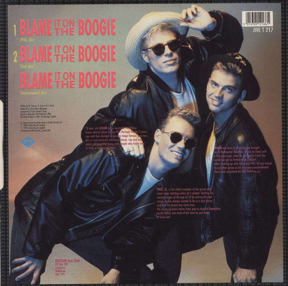 Big Fun Blame It On The Boogie UK 12" vinyl single (12 inch record / Maxi-single) 5013705121661
