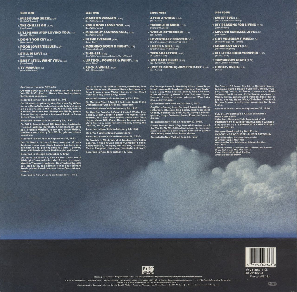 Big Joe Turner Rhythm & Blues Years German 2-LP vinyl record set (Double LP Album) 075678166310