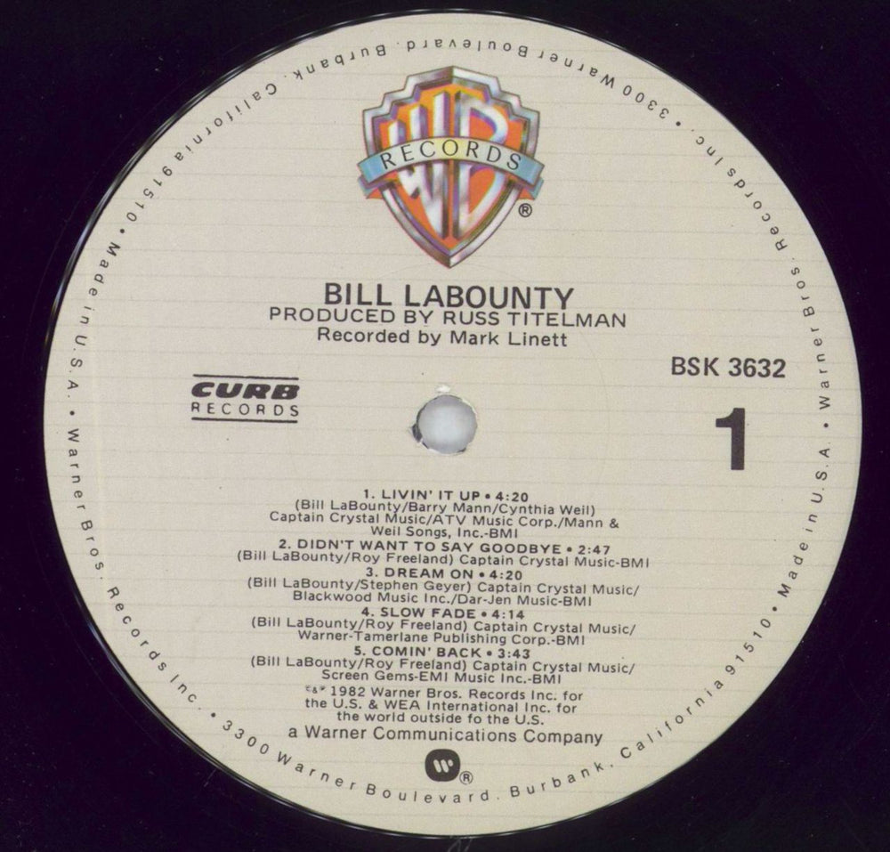 Bill LaBounty Bill LaBounty US vinyl LP album (LP record) BV8LPBI827268