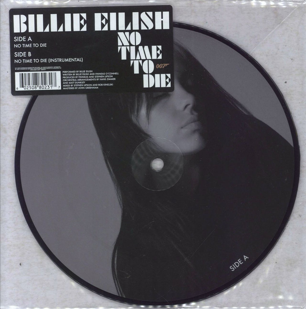 Billie Eilish No Time To Die UK 7" vinyl picture disc (7 inch picture disc single) 0880231