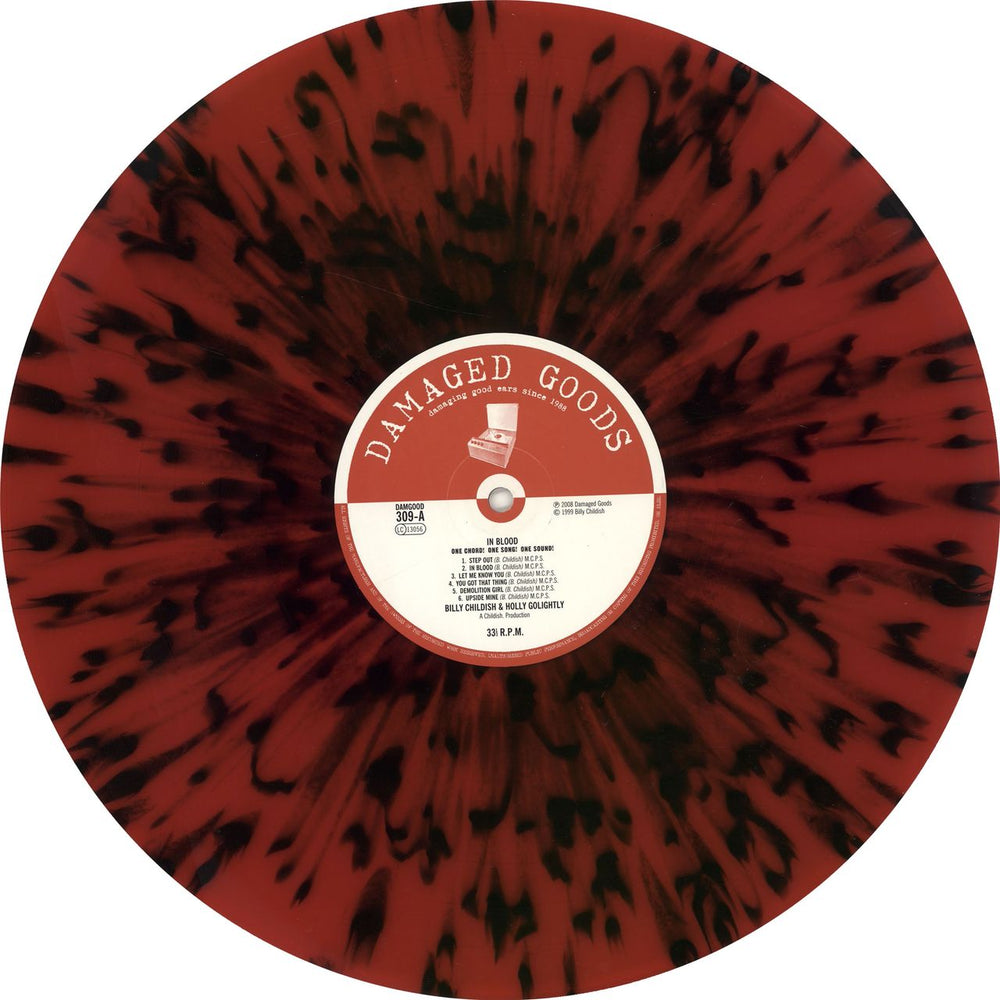 Billy Childish In Blood - Red & Black Splattered Vinyl UK vinyl LP album (LP record) BLCLPIN704269