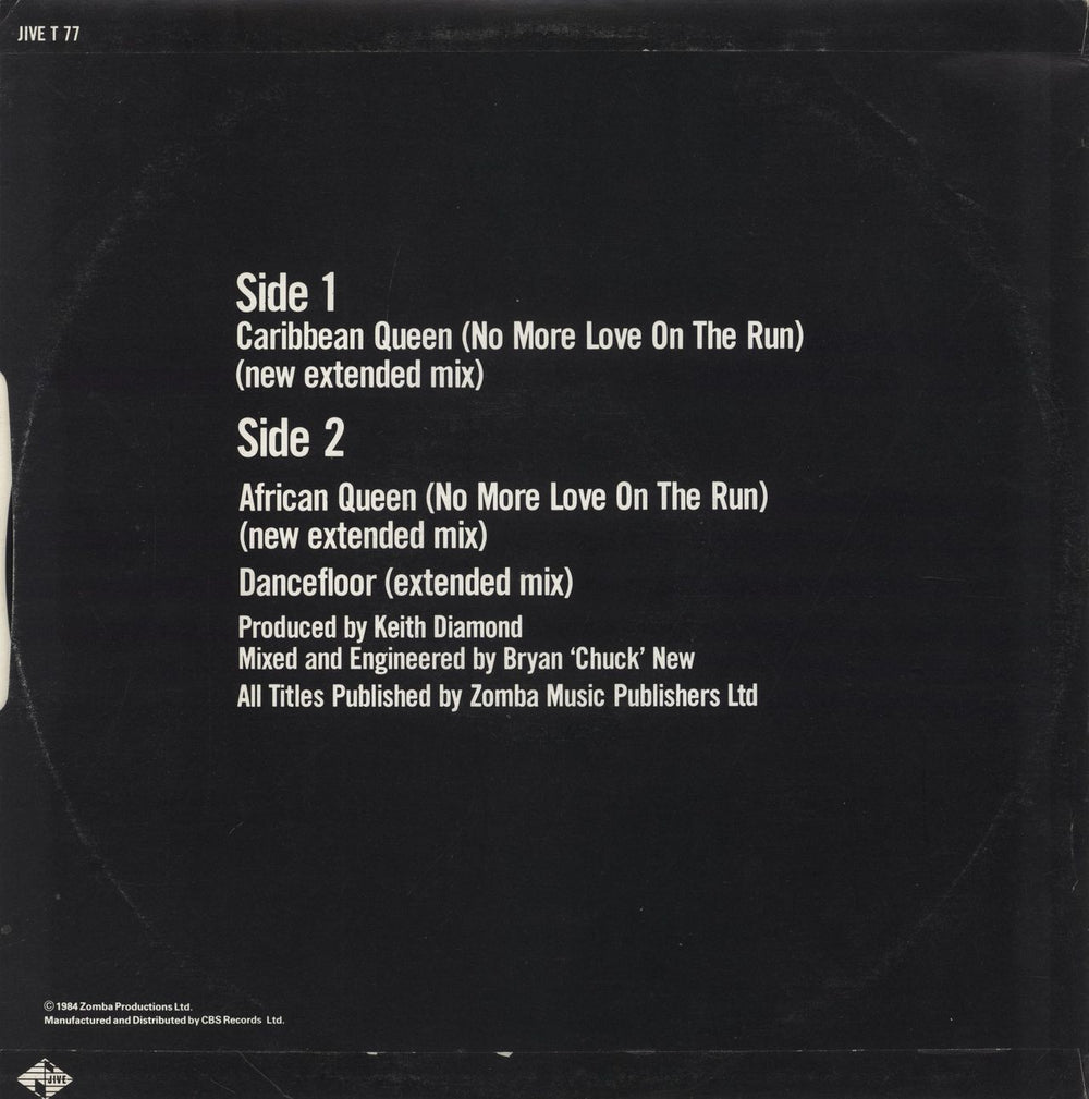 Billy Ocean Caribbean Queen + p/s UK 12" vinyl single (12 inch record / Maxi-single)