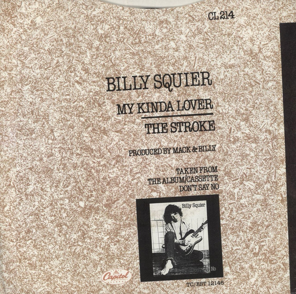 Billy Squier My Kinda Lover UK 7" vinyl single (7 inch record / 45)