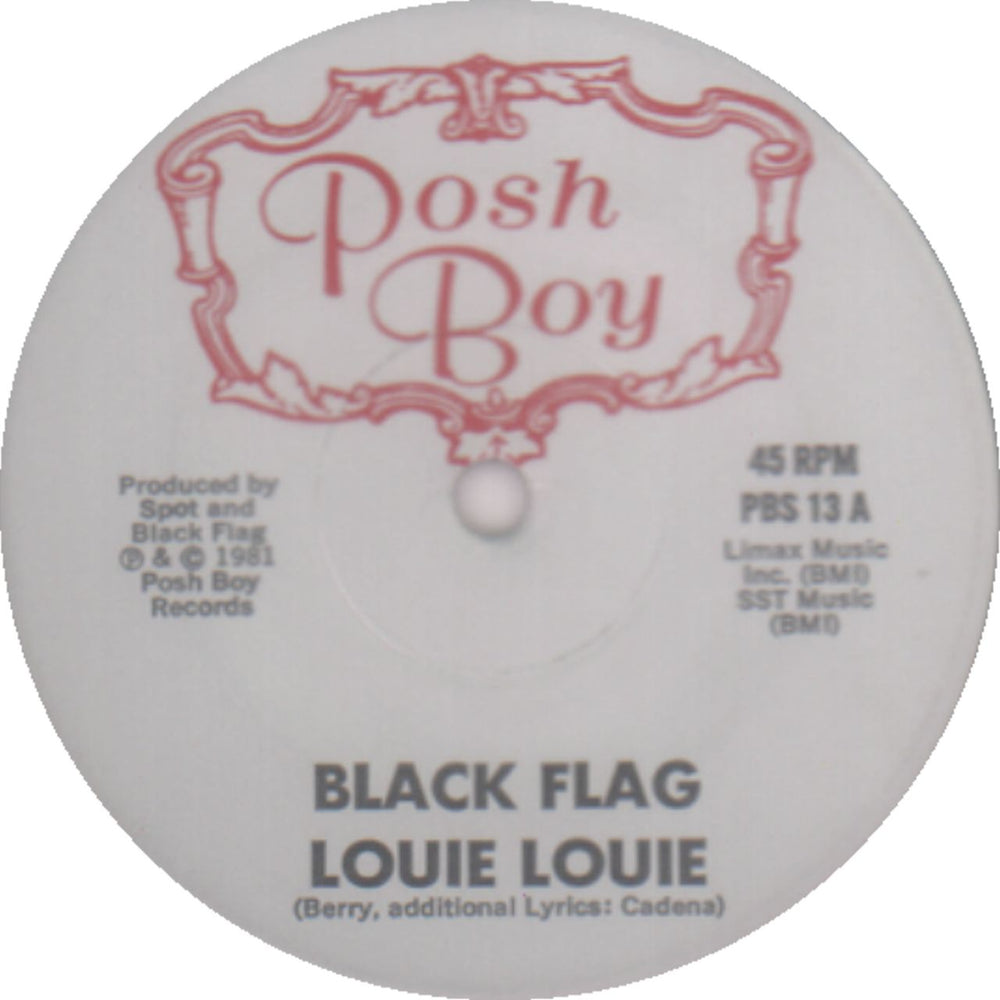 Black Flag Louie Louie - 1st US 7" vinyl single (7 inch record / 45) BD707LO582301
