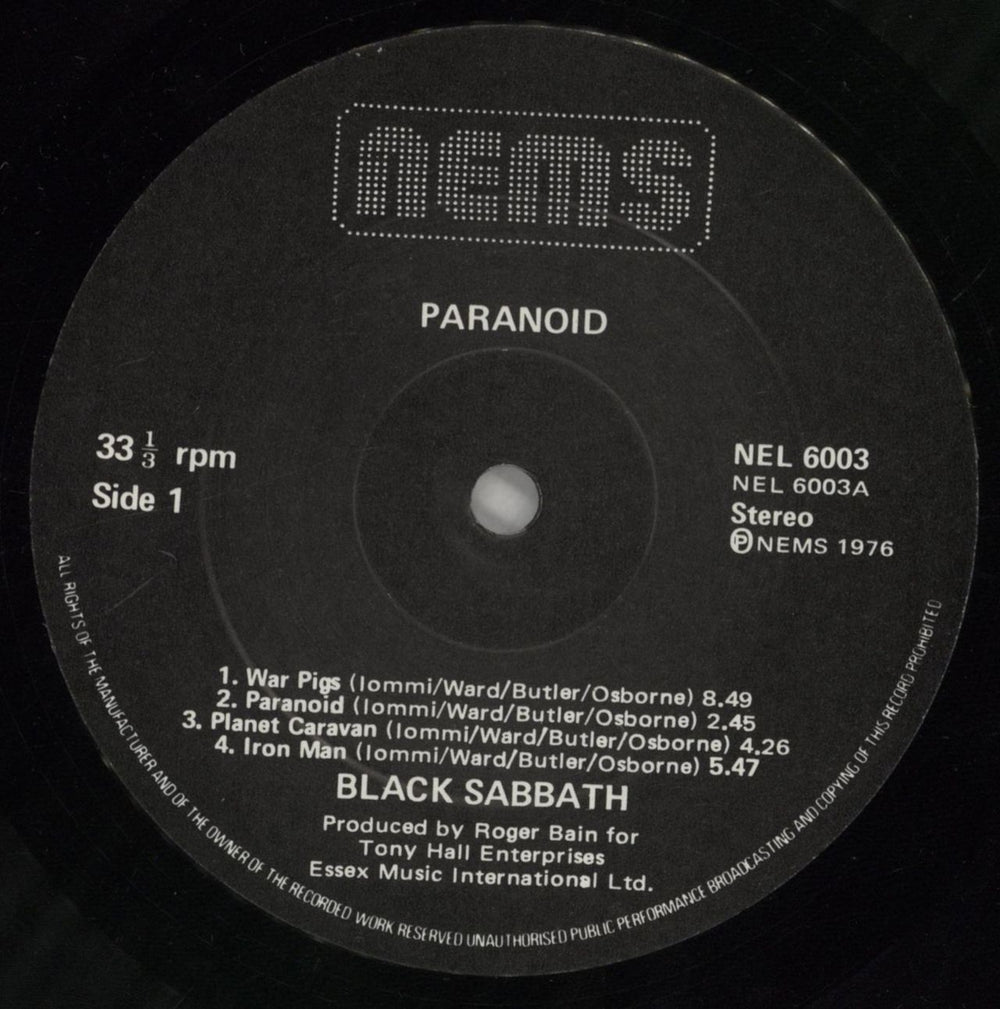 Black Sabbath Paranoid Dutch vinyl LP album (LP record) BLKLPPA780194
