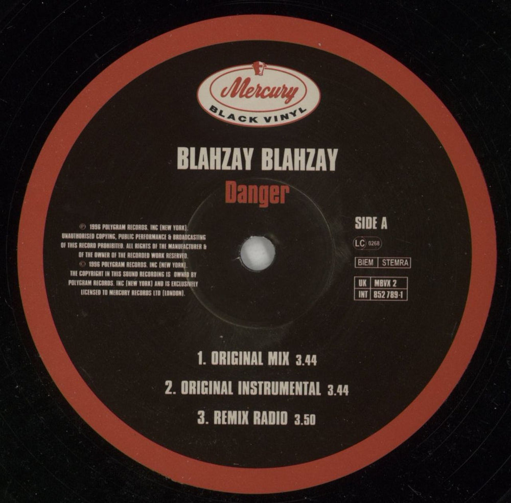 Blahzay Blahzay Danger UK 12" vinyl single (12 inch record / Maxi-single) Y6B12DA869464